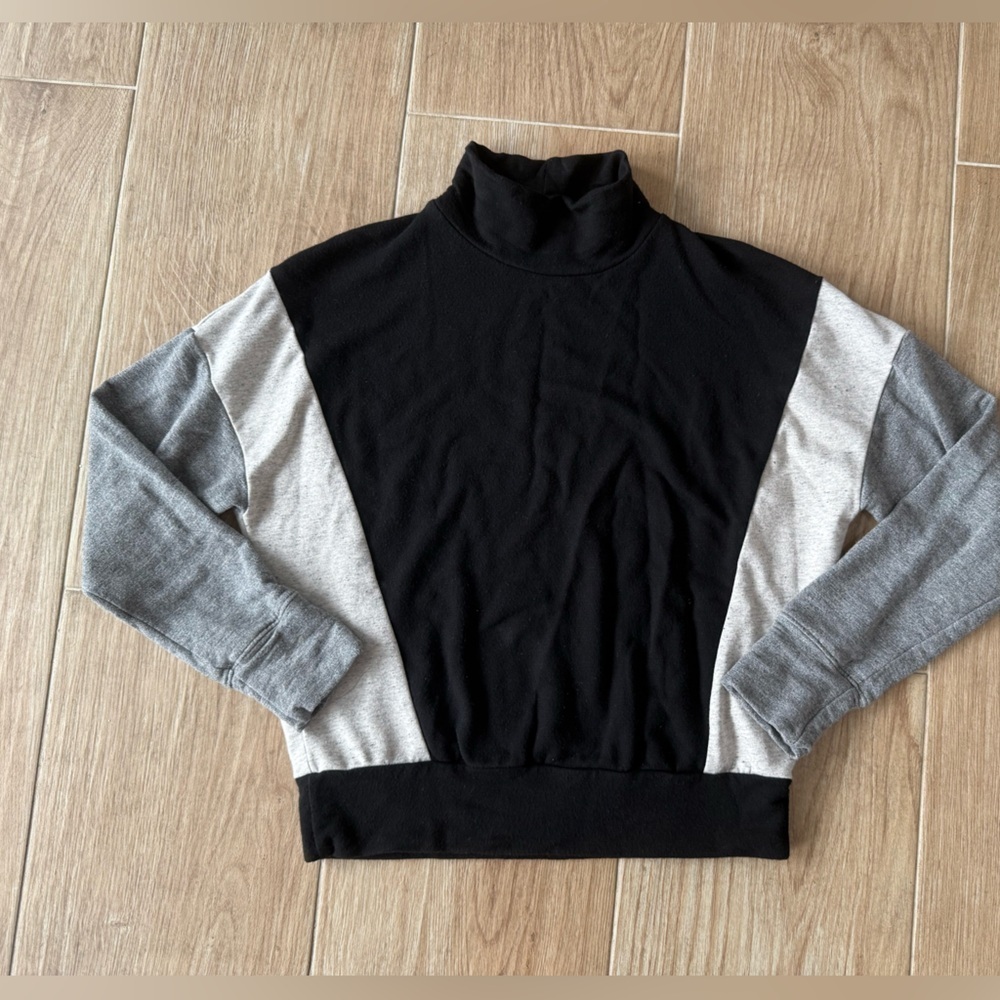 Sundry Mock Neck Color Block Sweater - Picture 4 of 4